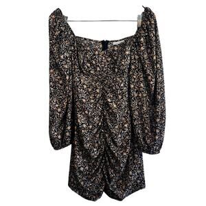 Size 6 – Topshop floral ruched puff sleeve mini dress